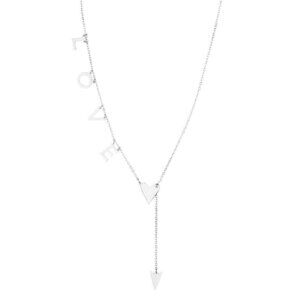 J73 "Love" Arrow Heart Slide Through Y-Necklace